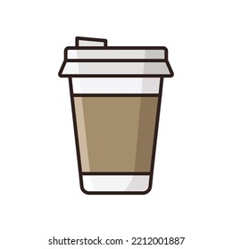 Einwegpapier-Kaffeebecher-Symbol, Vektordesign-Vorlage