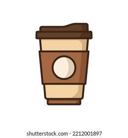 disposable paper coffee cup icon vector design template