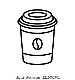 disposable paper coffee cup icon vector design template