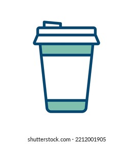 disposable paper coffee cup icon vector design template