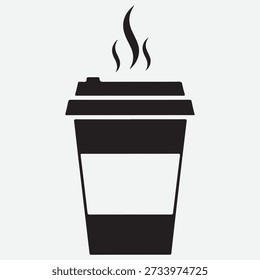 Einwegkaffeetasse aus Papier mit Deckel und Dampfsymbol für morgendliches Koffein und Getränkeservice im modernen Stadtleben