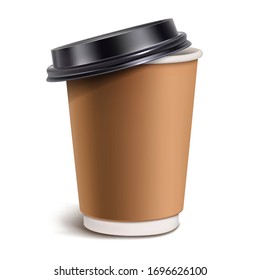 Disposable paper coffee cup. Plastic cup. vector illustration.