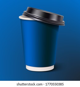 Disposable paper coffee cup. Plastic cup. vector illustration.