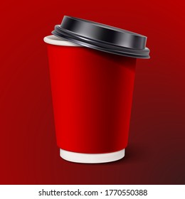 Disposable paper coffee cup. Plastic cup. vector illustration.