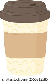 Disposable Paper Coffee Cup Vector Illustration