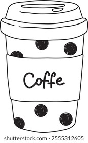 Disposable Paper Coffee Cup Vector Illustration