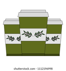 disposable paper cup with tea aromatic beverage