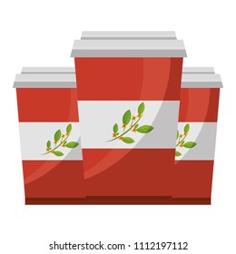 disposable paper cup with tea aromatic beverage