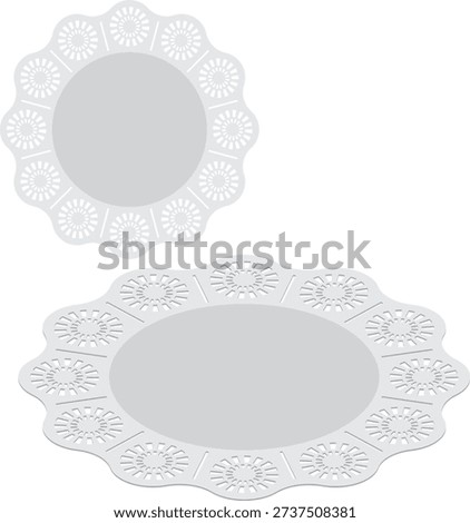 disposable Paper placemats vector drawing.