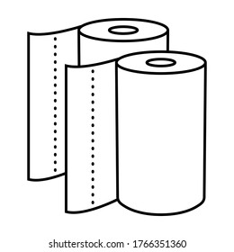 Disposable paper towel line art icon for apps and websites