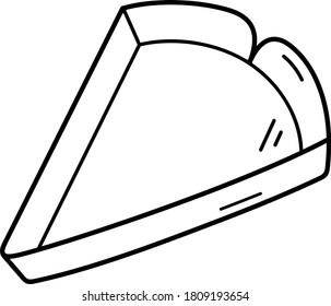 Disposable paper tray for cake. Vector outline icon.