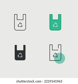 disposable plastci bag vector icon recycle bag