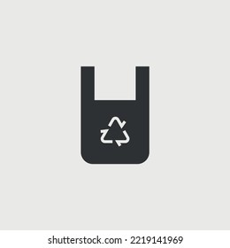 bolsa de plástico desechable vectorial icono bolsa de reciclaje