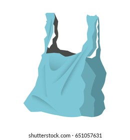 disposable plastic bag package with handles, empty design