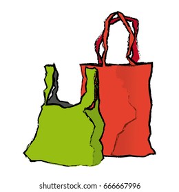disposable plastic bag package with handles empty design