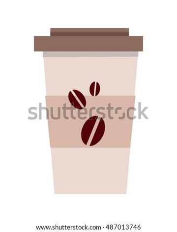 Disposable plastic coffee cup template isolated over white background. Coffee to go cup. Realistic paper coffee cup. Icon symbol of energetic drink. Tea, cacao, espresso, americano. Refreshing drink.