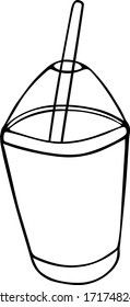 Disposable plastic cup icon on white background. 