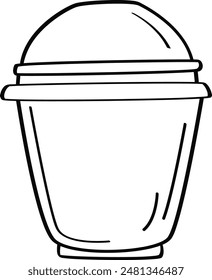 Einweg-Plastikbecher-Skizze-Vektorillustration