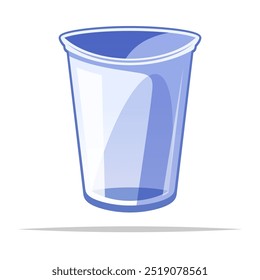 Disposable plastic cup vector isolated illustration