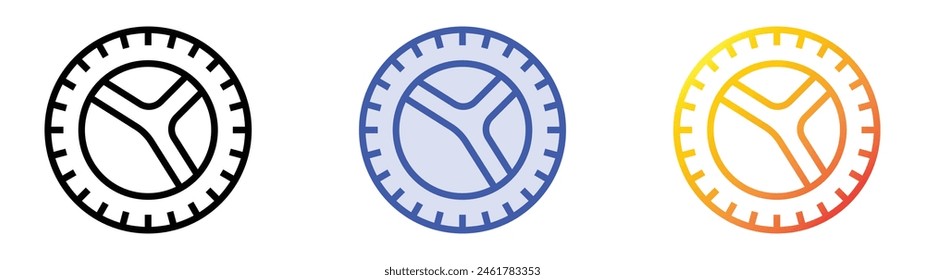 Einweg-Plattensymbol. Lineares, blaues Füllungs- und Verlaufsstil-Design auf weißem Hintergrund