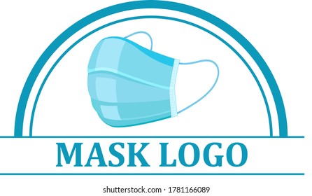 Disposable, Protective, Respiratory medical or surgical mask, Safety Face Mask, Hospital Breathing Mask, Virus, Icon Vector Illustration with dummy text on white background