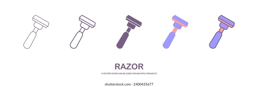 Disposable razor line icon. Shaving razor vector illustration isolated on white. Shaver outline style designed for and app