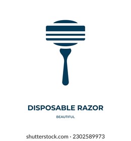 disposable razor vector icon. disposable razor, razor, shave filled icons from flat beautiful concept. Isolated black glyph icon, vector illustration symbol element for web design and mobile apps