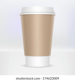 Disposable or recyclable coffee cup with cap