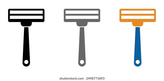 Disposable shaving razor vector icons