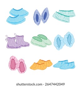 capas de sapato descartáveis definir desenho animado. elástico não deslizante, leve respirável, antiestático reutilizável descartável sapato cobre sinal.