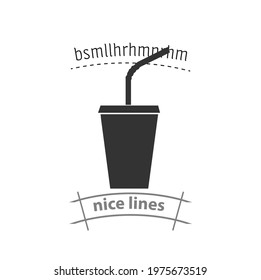 disposable soda cup with a straw simple vector icon. disposable soda cup with a straw simple vector icon. disposable soda cup with a straw simple vector icon. 