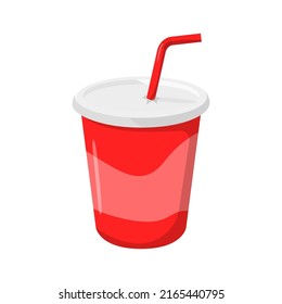 Disposable soda cup vector illustration isolated on white background