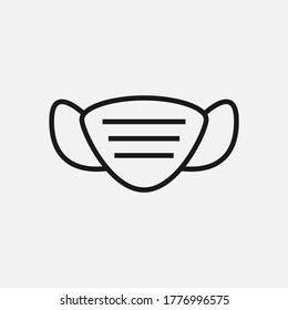 Disposable sterile medical mask icon illustration. Virus infection protection mask.