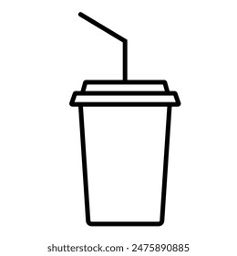 Disposable straw cup with lid
