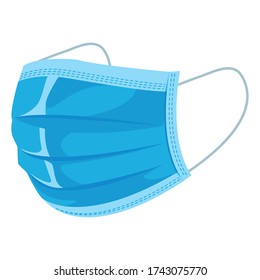 disposable surgical face mask vector illustration, flat design. stock vector