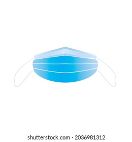 Disposable surgical face mask in white background