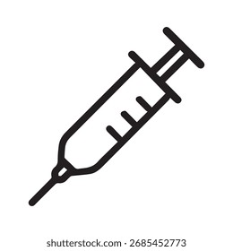 Disposable syringe with needle vector design for vaccination and medical themes