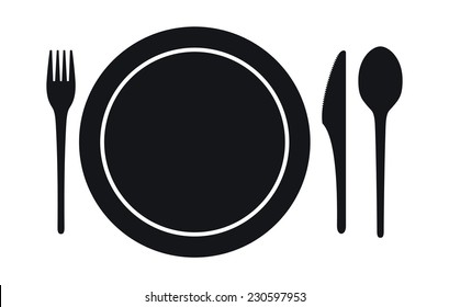 Disposable Tableware Icon, Lunch Concept, Vector Illustration
