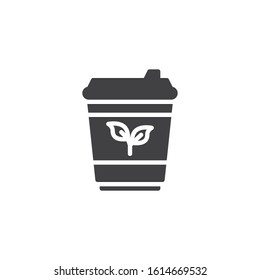 Disposable tea cup vector icon. filled flat sign for mobile concept and web design. Herbal tea cup glyph icon. Take away Coffee shop symbol, logo illustration. Vector graphics