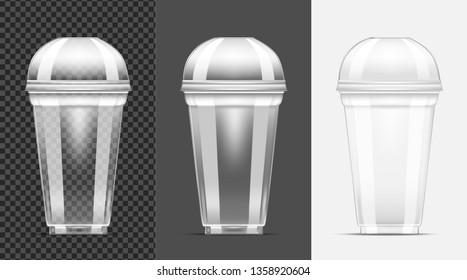 Disposable transparent plastic cup.