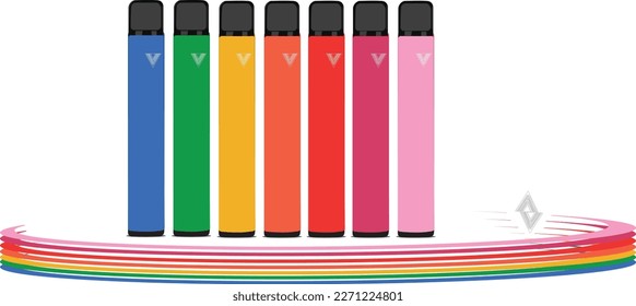 Disposable Vapes colour flavours vector