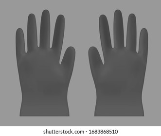 Disposable vector plastic or nitrile gloves
