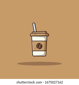 Disposable Vector Soda Cup For Beverage With Straw 
Editable Color and 100% Vector
