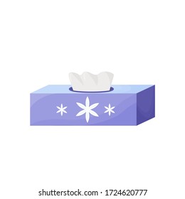 Disposable wipes cartoon vector illustration. Paper napkins package flat color object. Skincare, bathroom accessory. Personal hygiene products in cardboard box isolated on white background