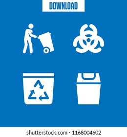 disposal icon. 4 disposal vector set. garbage can, biological hazard, recycle bin and trash icons for web and design about disposal theme