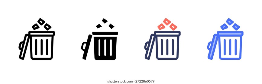 Conjunto de iconos de estilo múltiple de eliminación