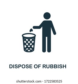 Dispose Of Rubbish icon. Simple illustration from recycling collection. Creative Dispose Of Rubbish icon for web design, templates, infographics and more
