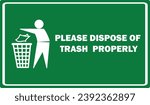 Dispose Trash in bin | Recycle Bin Sign | Recycling Symbol do not litter icon