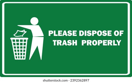 Dispose Trash in bin | Recycle Bin Sign | Recycling Symbol do not litter icon