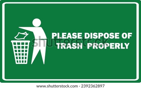 Dispose Trash in bin | Recycle Bin Sign | Recycling Symbol do not litter icon